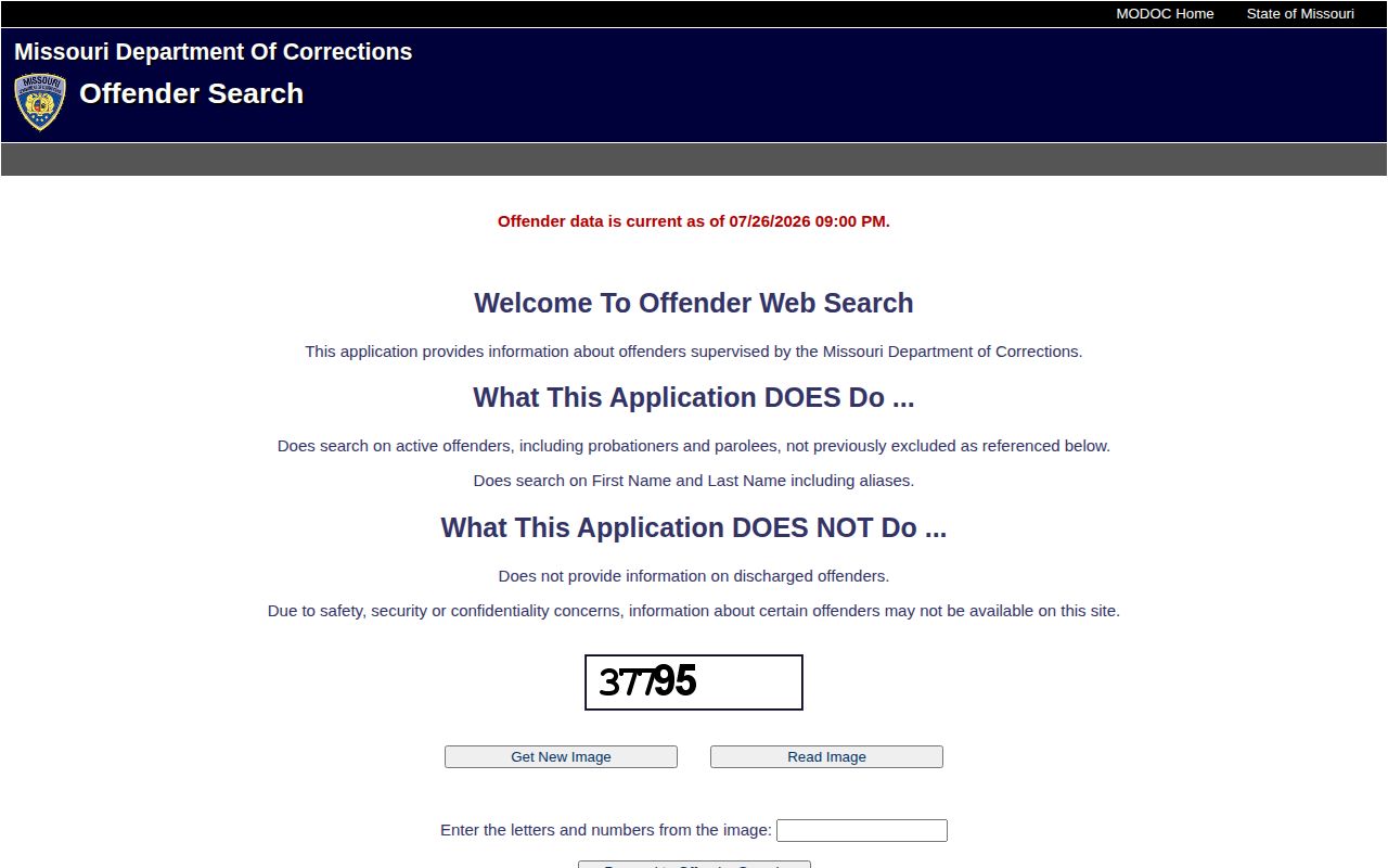Missouri DOC offender search used after a Polk County release