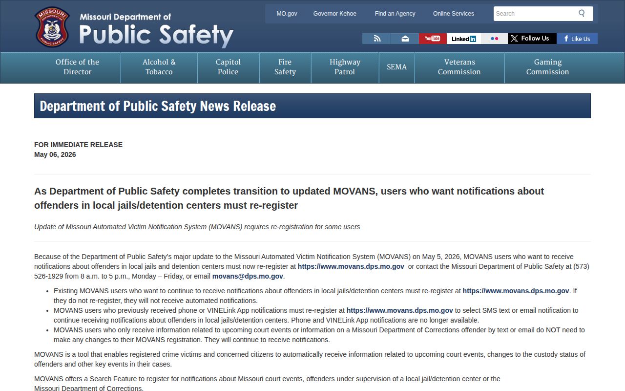 Polk County MOVANS May 2026 release-alert registration change